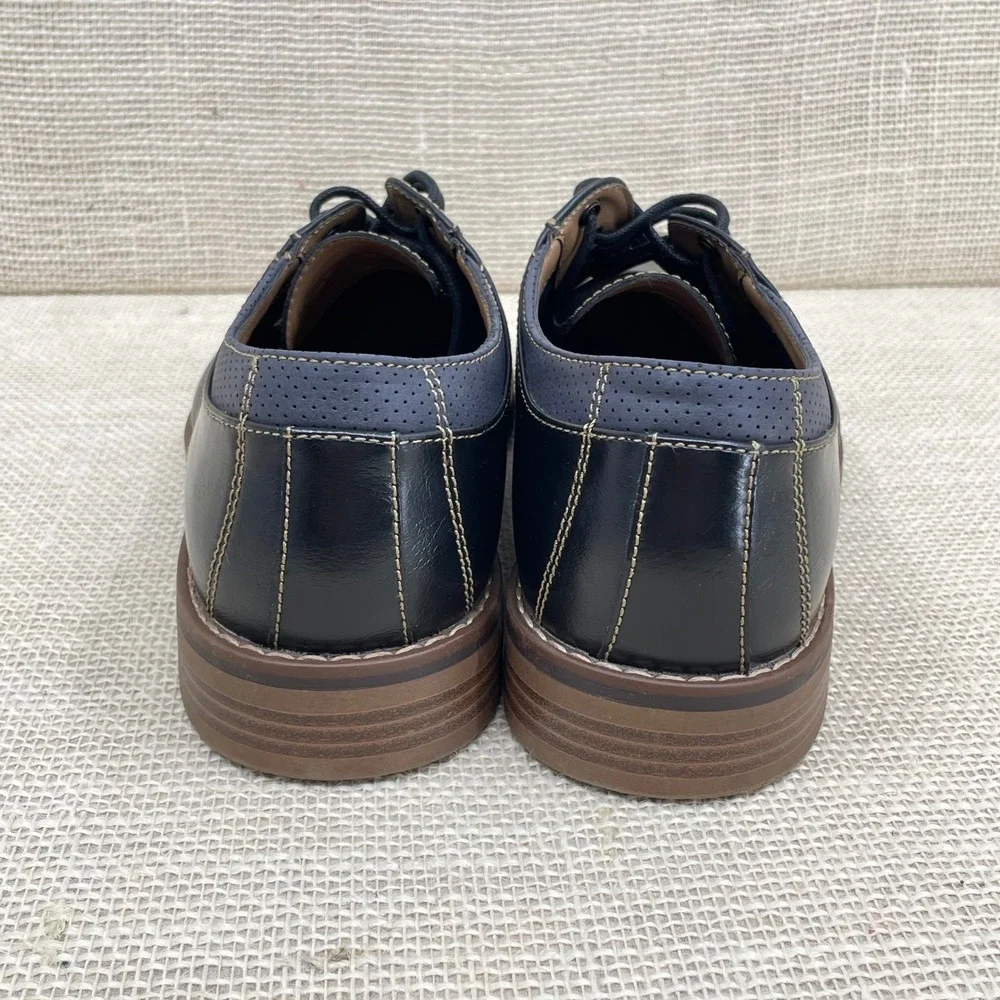 CHAPS Mens Black Cap Toe‎ Oxford Dress Shoes Size 9.5 Wide